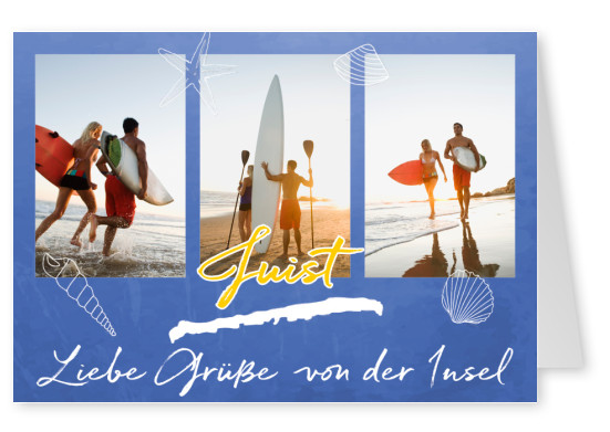 Postkarte Liebe Grüße von der Insel Juist