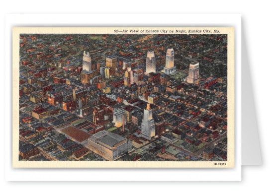 Kansas City Missouri Aerial View at Night