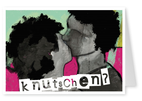 Sandra Schunn Kunst Postkarte Knutschen