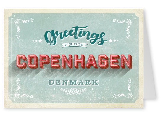 Vintage Postkarte Kopenhagen