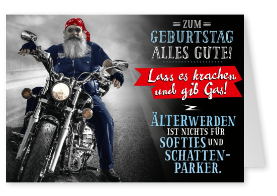 Postkarte Gutsch Verlag - Zum Geburtstag lass es krachen und gib Gas!