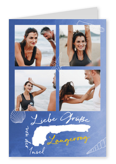 Postkarte Liebe Grüße von der Insel Langeoog
