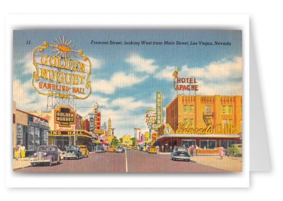 Las Vegas Nevada Fremont Street looking West from Main Street