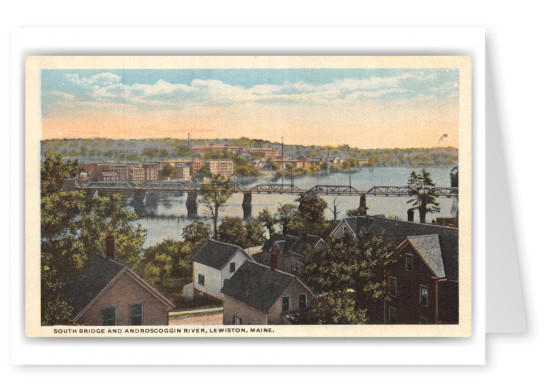 Lewiston, maine, South Bridge and Androscoggin River