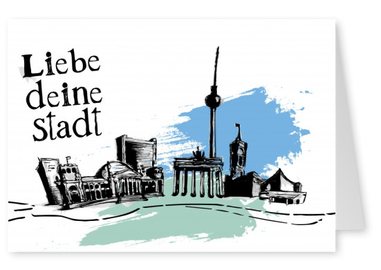 Postkarte Spruch Liebe deine Stadt Berlin
