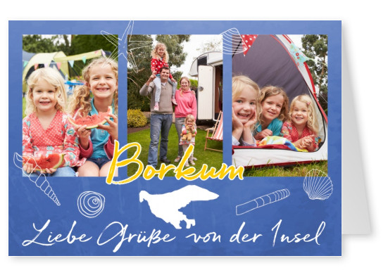 Postkarte Liebe Grüße von der Insel Borkum