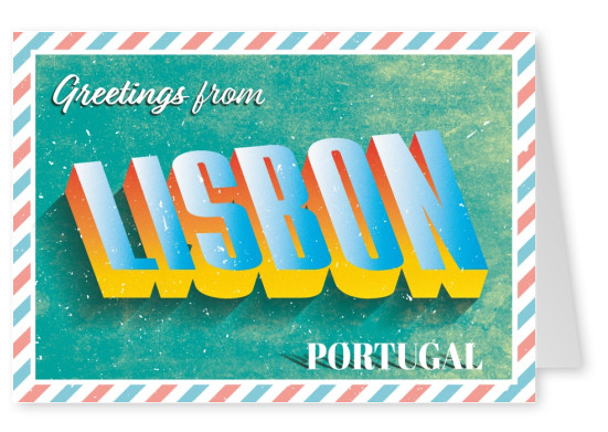 Retro Postkarte Lissabon, Portugal