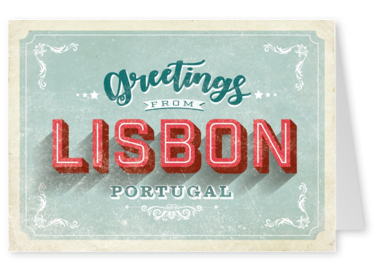 Vintage postkarte lissabon