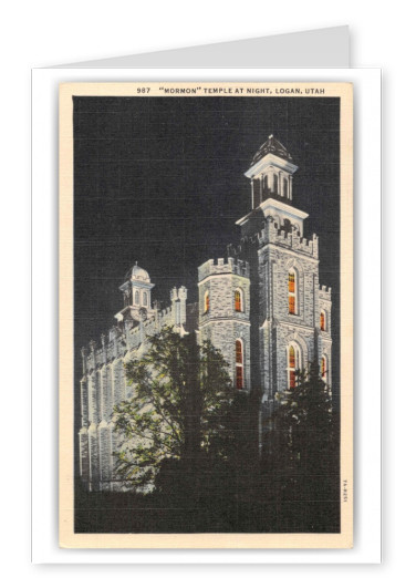 Logan Utah Mormon Temple at Night