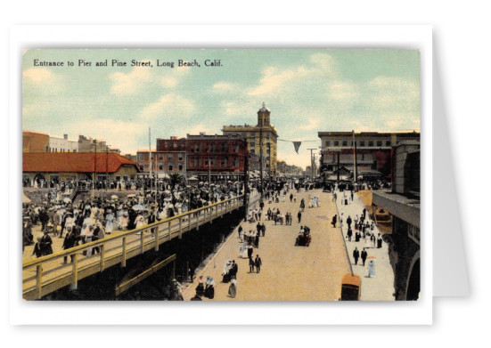 Long Beach California Entrance to Pier and Pine Street