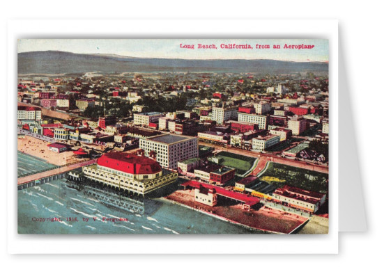 Long Beach California Water Front from Aeroplane