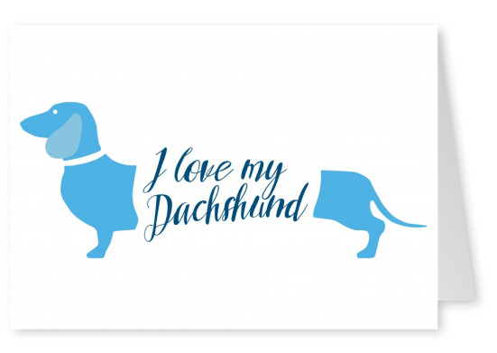 Postkarte Spruch I love my Dachshund