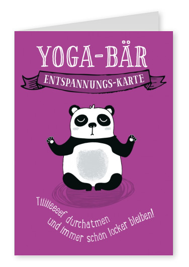 lustig yoga baer postkarte