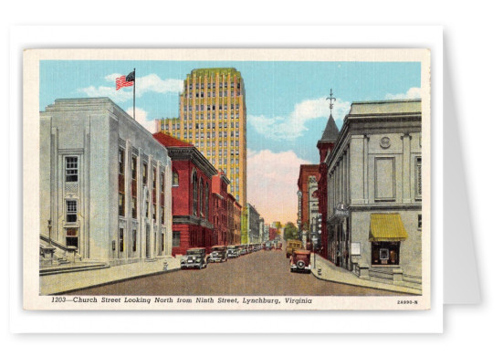 Lynchburg Virignia Church Street Looking North from Ninth Street