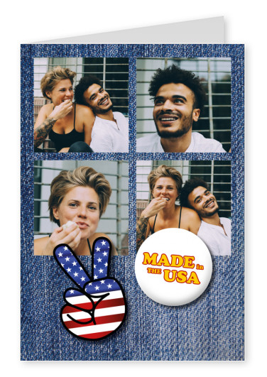 made in the USA Spruch Fotopostkarte