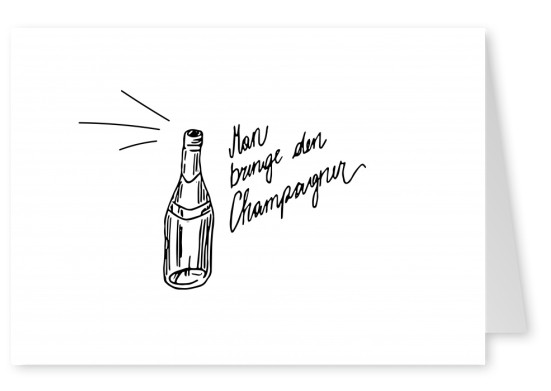 Karte mit Champagner