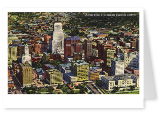 Curt Teich Postcard Archives Collection Areal view of Memphis Business district
