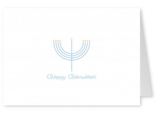 Minimalistisches Menorah, Happy Hanukkah