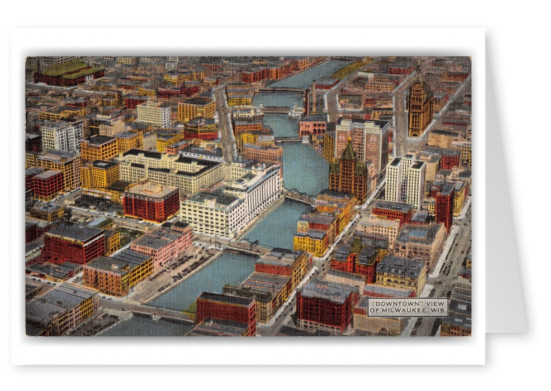 Milwaukee, Wisconsin, aerial view of downtown