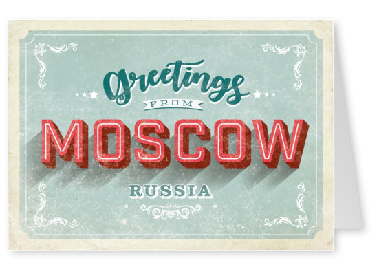 Vintage Postkarte Moskau