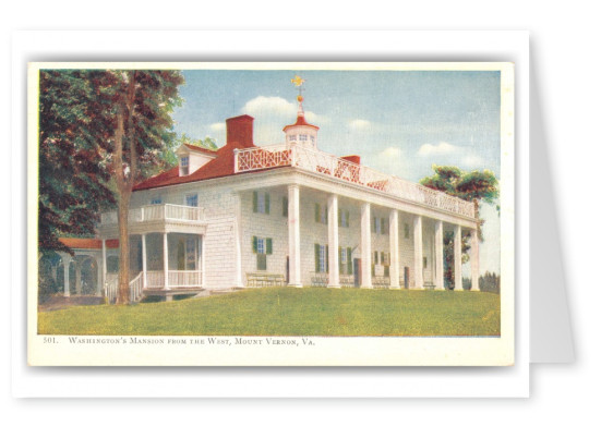 Mount Vernon, Virginia, Washington's Mansion from the west