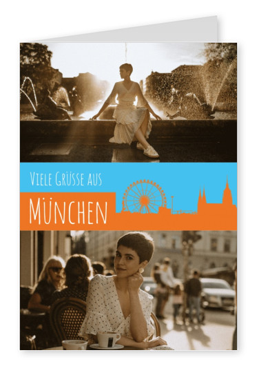 Meridian Design Postkarte Viele Grüsse aus München