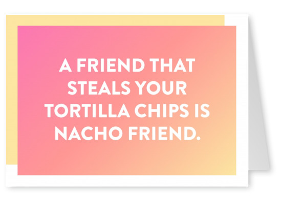 A friend that steals your tortilla chips is nacho friend