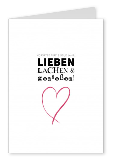 silvester spruch vorsatz herz postkarte