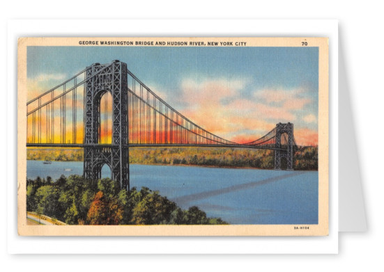 New York City, New York, George Washington bridge and Hudson River