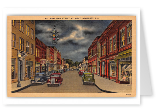 Newberry, South Carolina, East Main Street at night