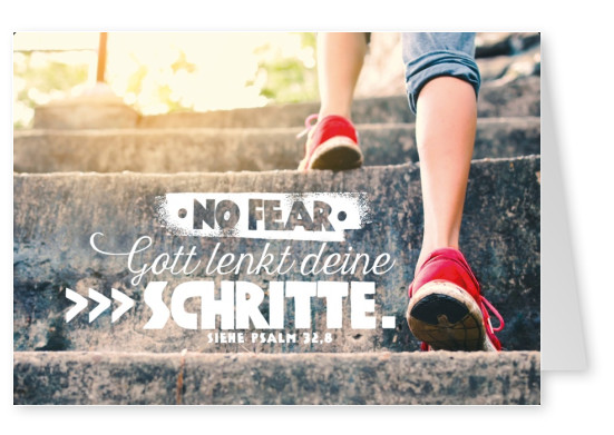 SegensArt Postkarte No fear Gott lenkt deine Schritte