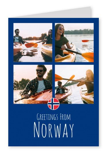 Postkarte Greetings from Norway