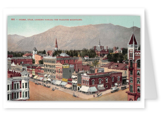 Ogden Utah Birds Eye View Towards Wasatch Mountains