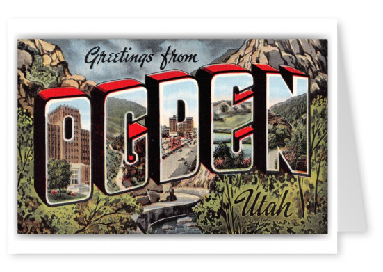 Ogden Utah Greetings Large Letter Linen