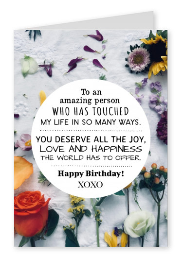 Spruch Happy Birthday to an amazing person