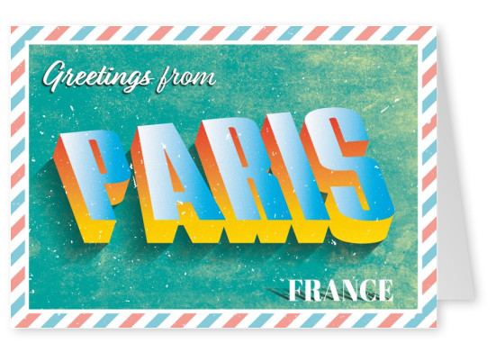 Retro Postkarte Paris, Frankreich