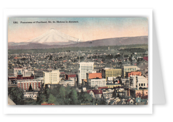 Portland, Oregon, panoramic view with Mr. St. Helens