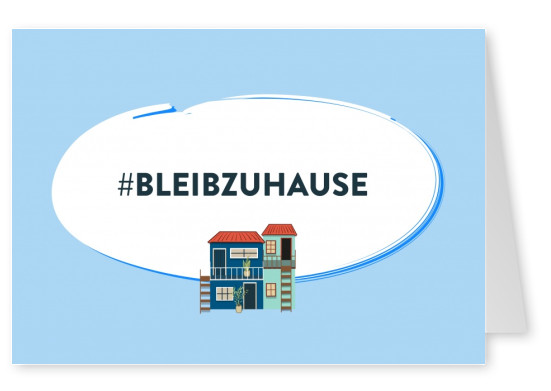 Postkarte Spruch #BLEIBZUHAUSE