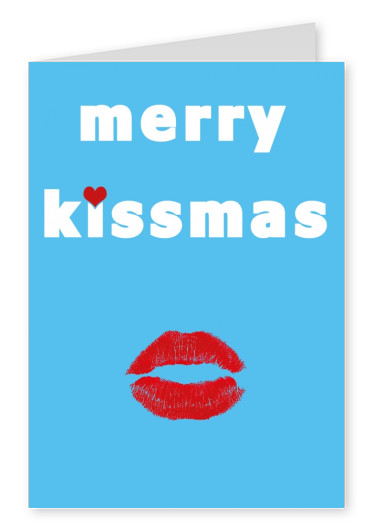 Lustige Weihnachtskarte mit Kussmund