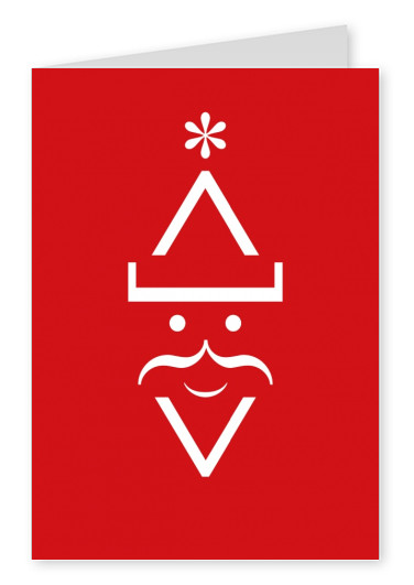 Grußkarte mit Weihnachtsmanngesicht aus Tastenzeichen