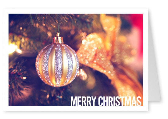 Weihnachtsgrußkarte mit Nahaufnahme vom Weihnachtsbaum
