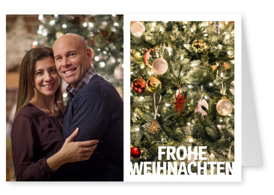 Weihnachtskarte mit Fotografie eines Weihnachtsbaumes