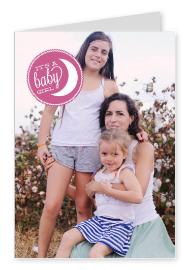 rosa Siegel mit Halbmond zum neugeborenen baby
