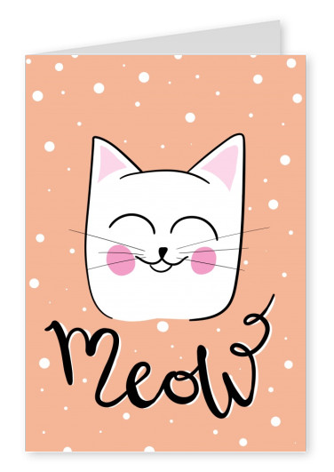 illustration einer katze mit rosa bäckchen