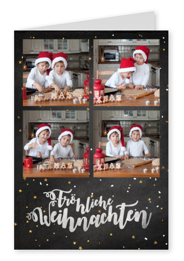 Personalisierbare Weihnachtskarte mit Muster wünscht Fröhliche Weihnachten