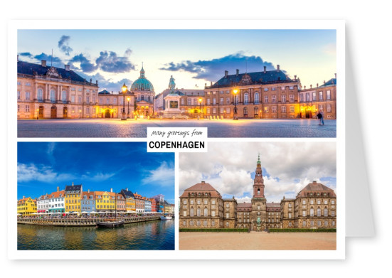 Dreier collage mit fotos aus Kopenhagen – Dänemark