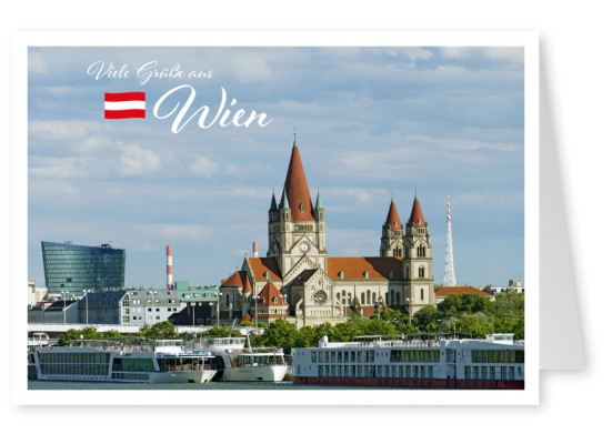 Wien Österreich Skyline postkarte