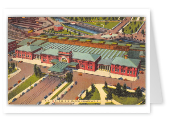 Providence Rhode Island NY,NH and H Railroad Station Air View