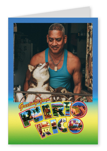 Vintage Grußkarte Large Letter Postcard Site Greetings from Puerto Rico