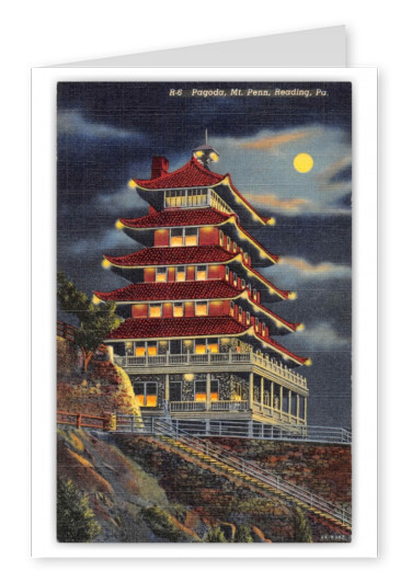 Reading Pennsylvania Mount Penn Pagoda at Night